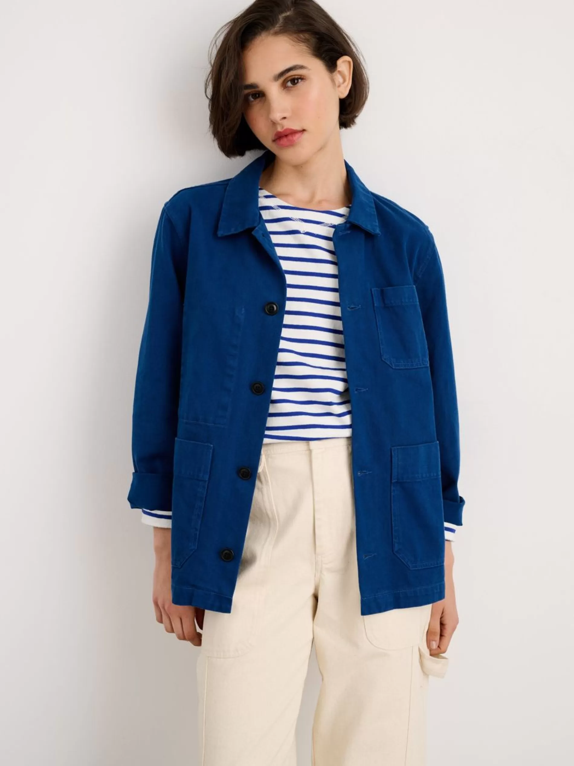 Alex Mill Britt Work Jacket In Recycled Denim Cobalt Online