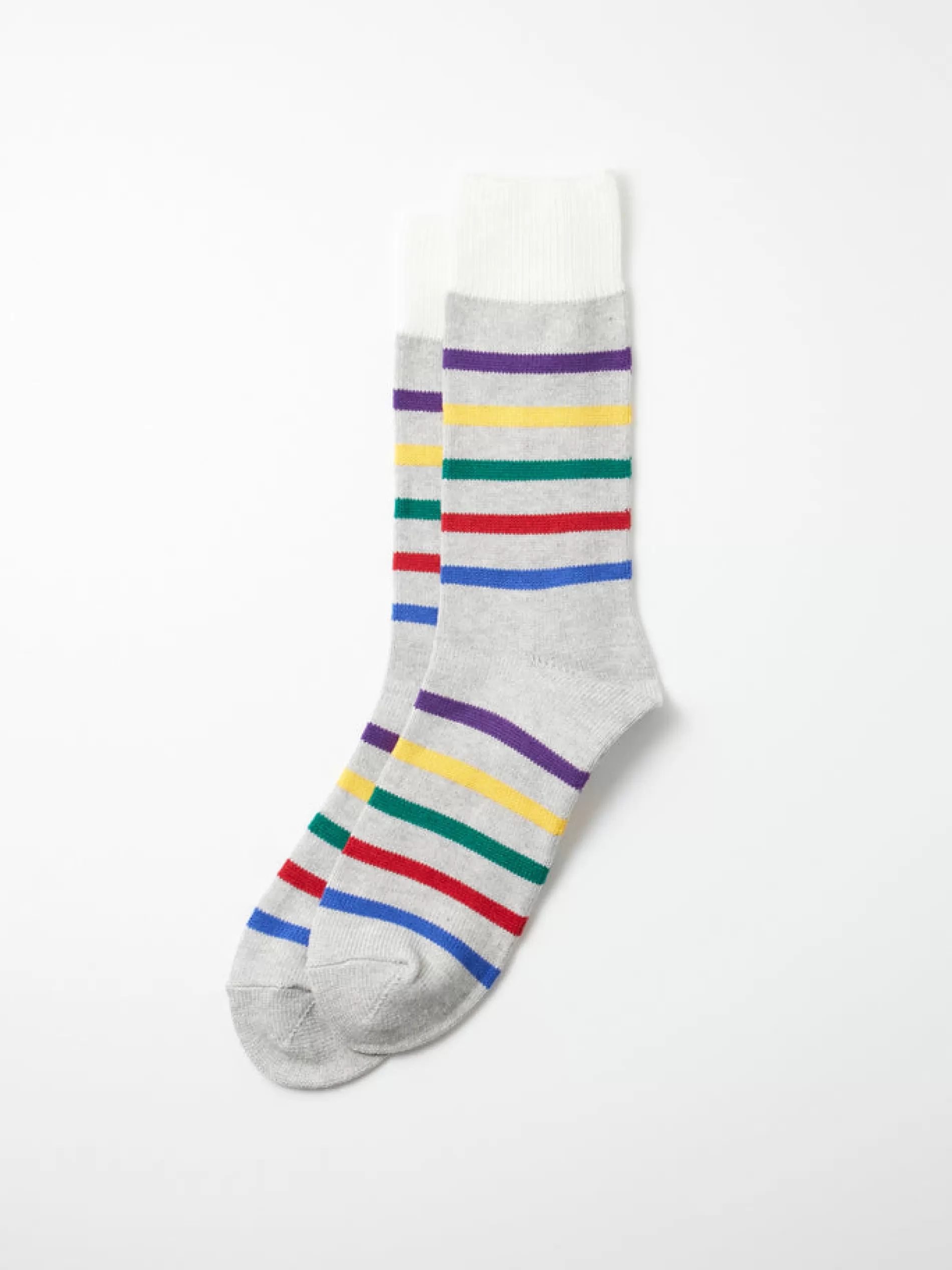 Alex Mill Five Stripe Crew Socks Gray Flash Sale