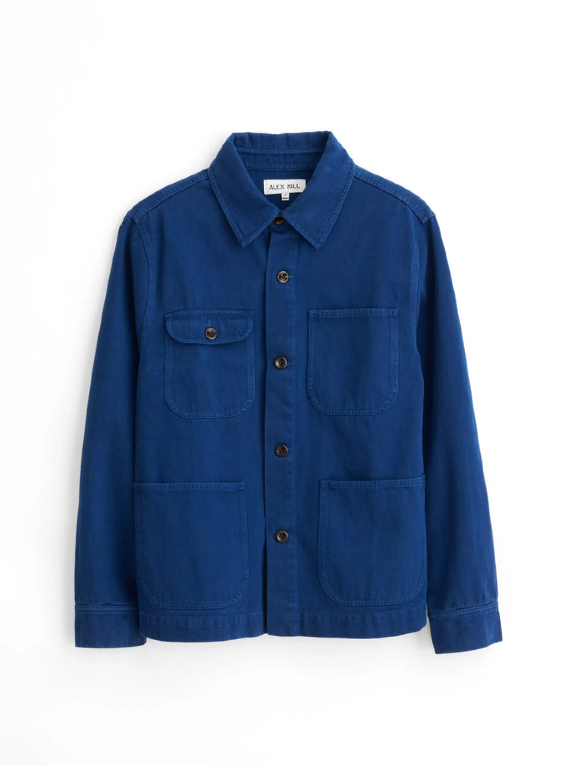 Alex Mill Garment Dyed Work Jacket In Recycled Denim Dark Spruce Discount