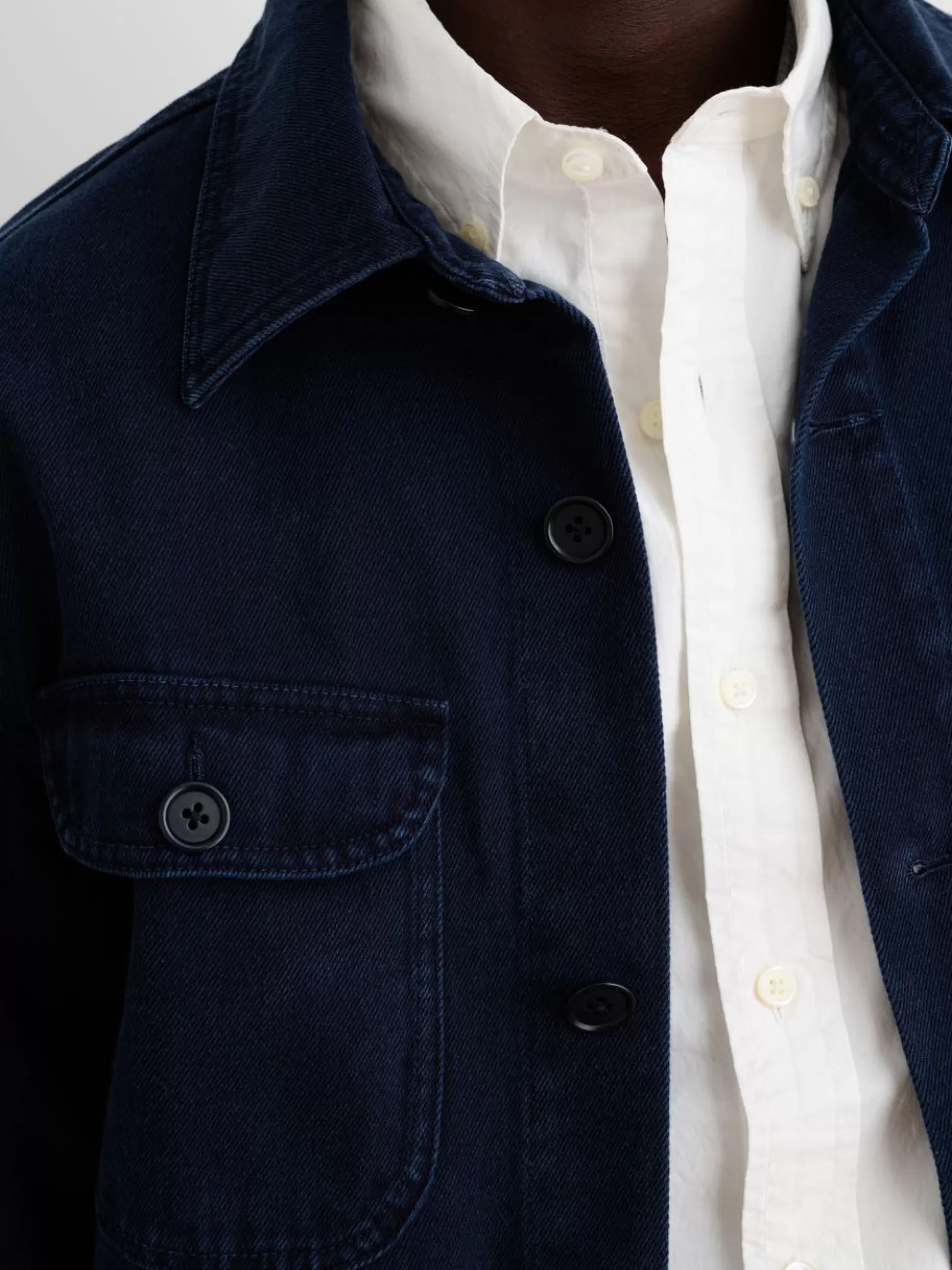 Alex Mill Garment Dyed Work Jacket In Recycled Denim Dark Navy Best