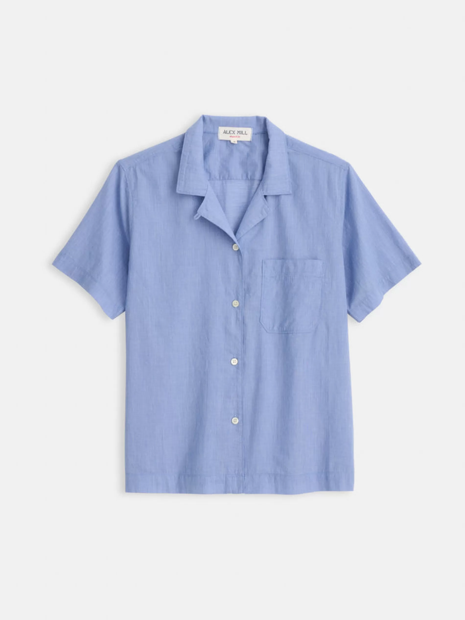 Alex Mill Maddie Camp Shirt In Cotton Voile Blue Online