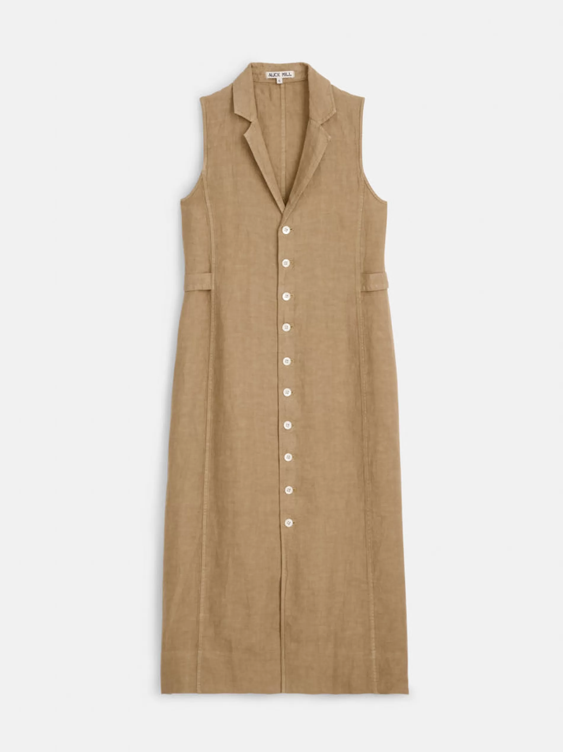 Alex Mill Mathilde Vest Dress In Linen Vintage Khaki Cheap