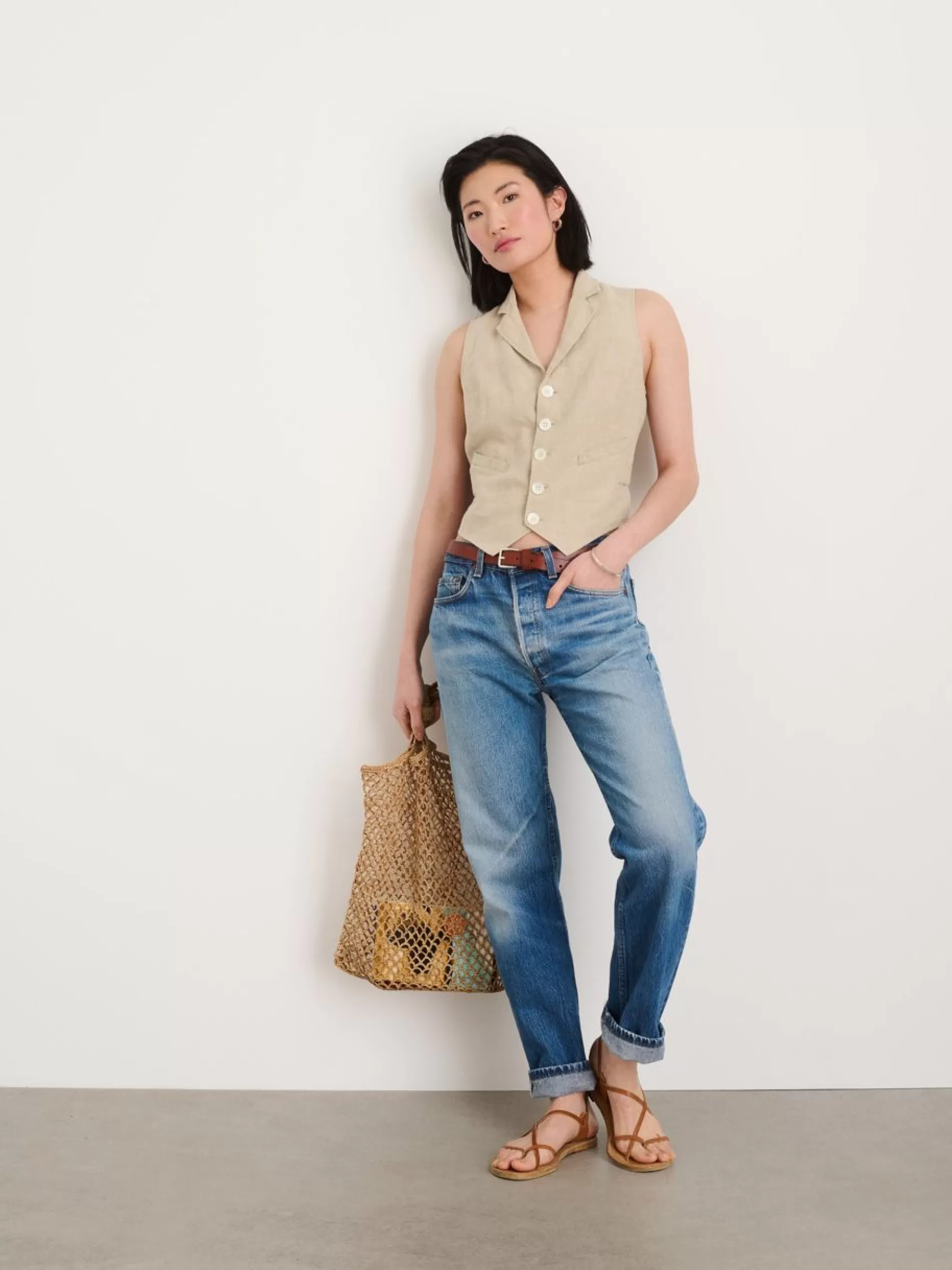 Alex Mill Mathilde Vest In Flax Store