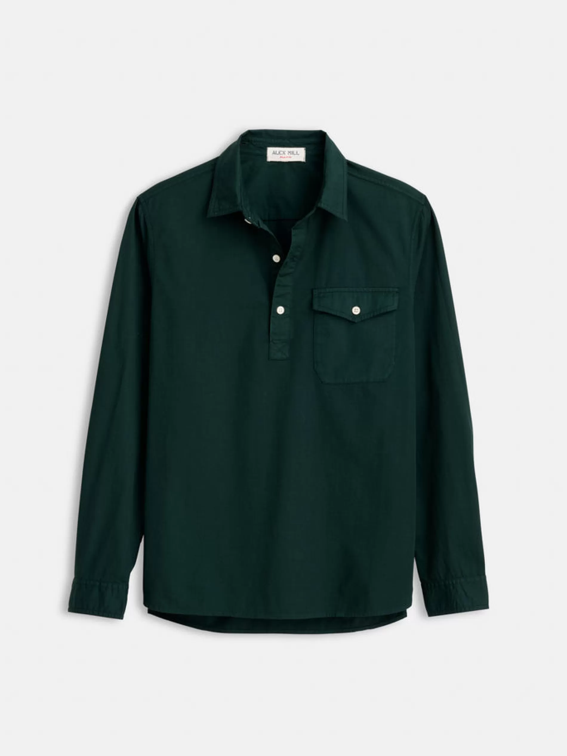 Alex Mill Popover Shirt In Cotton Twill Dark Spruce Discount