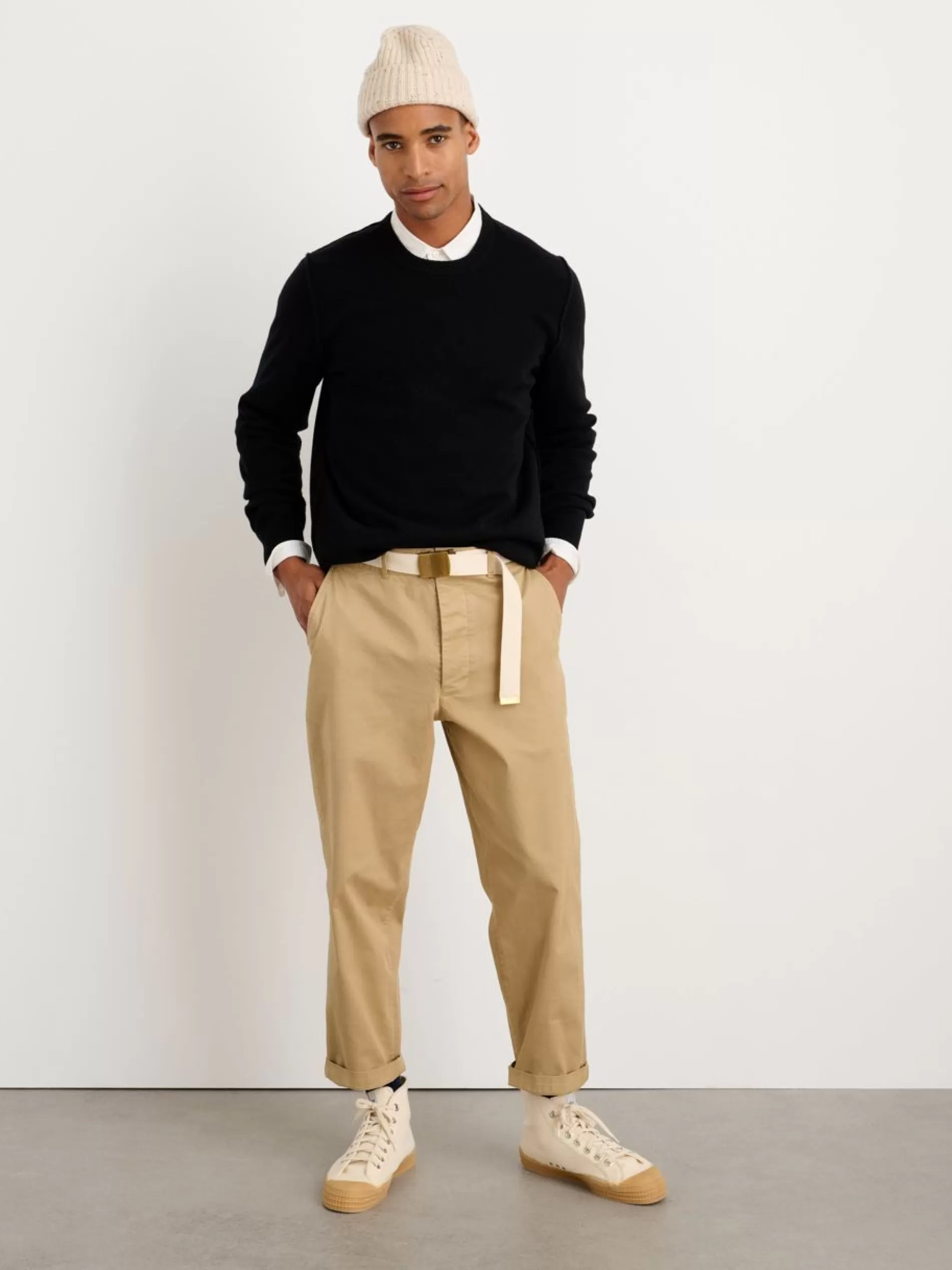 Alex Mill Reverse Seam Sweater In Superfine Merino Wool Black Hot