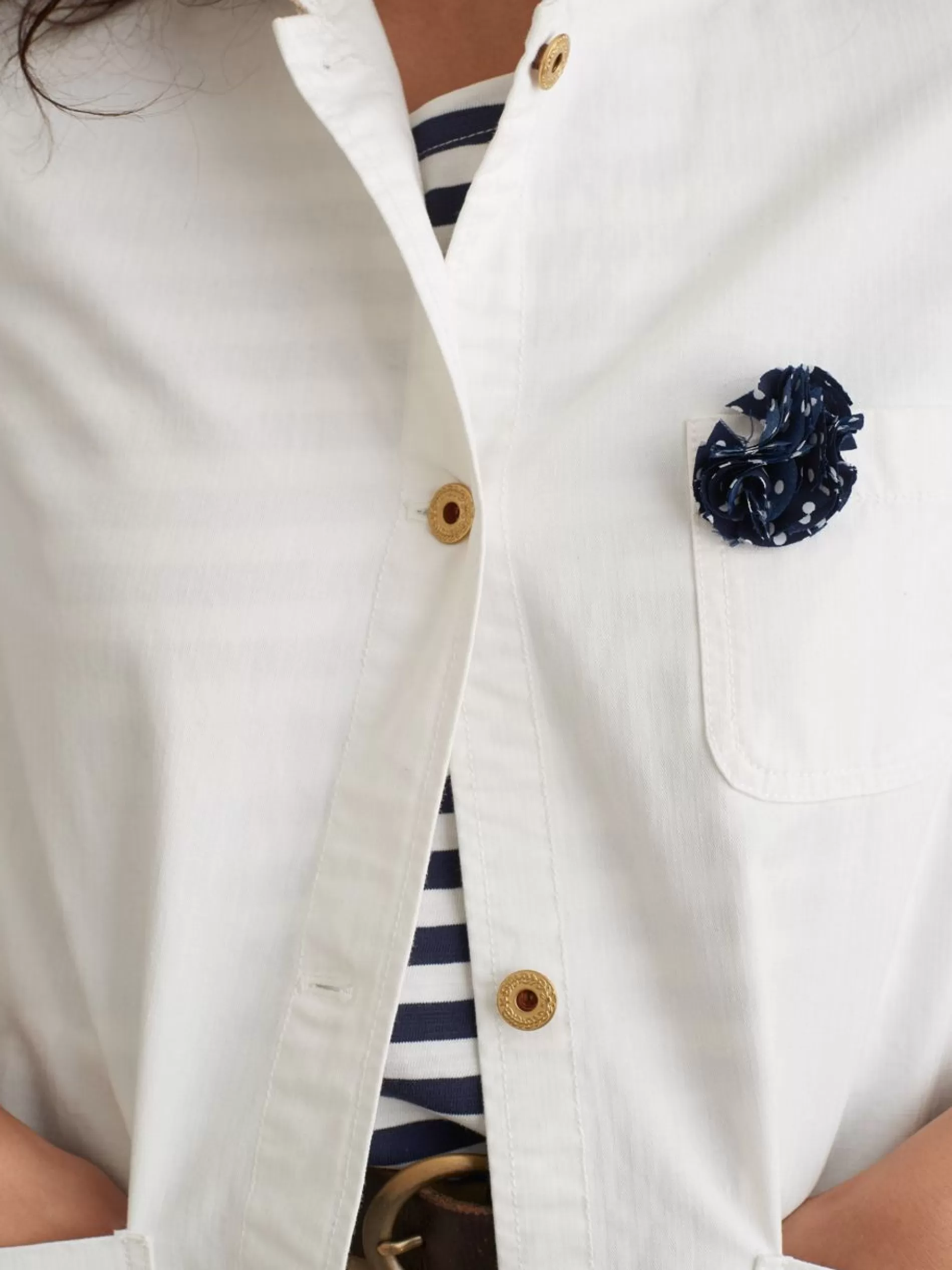 Alex Mill Single Rosette Navy Dot Clearance