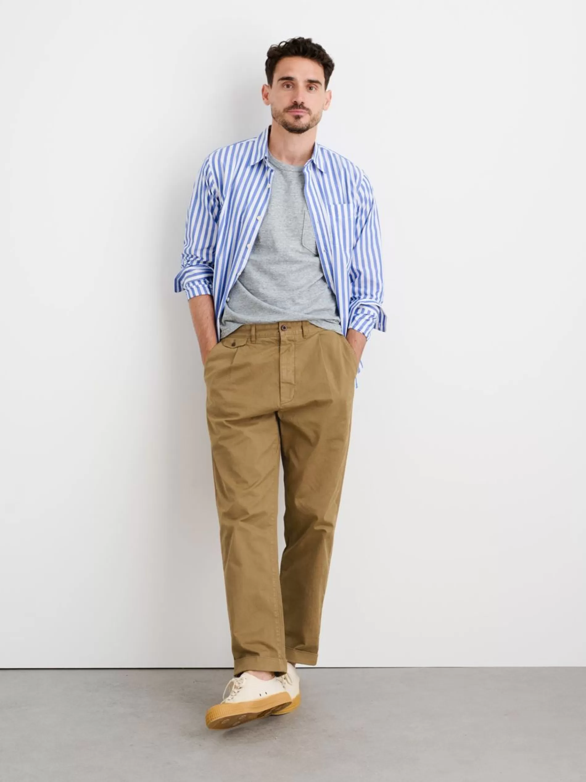 Alex Mill Standard Pleated Pant In Chino (Long Inseam) Military Olive Online