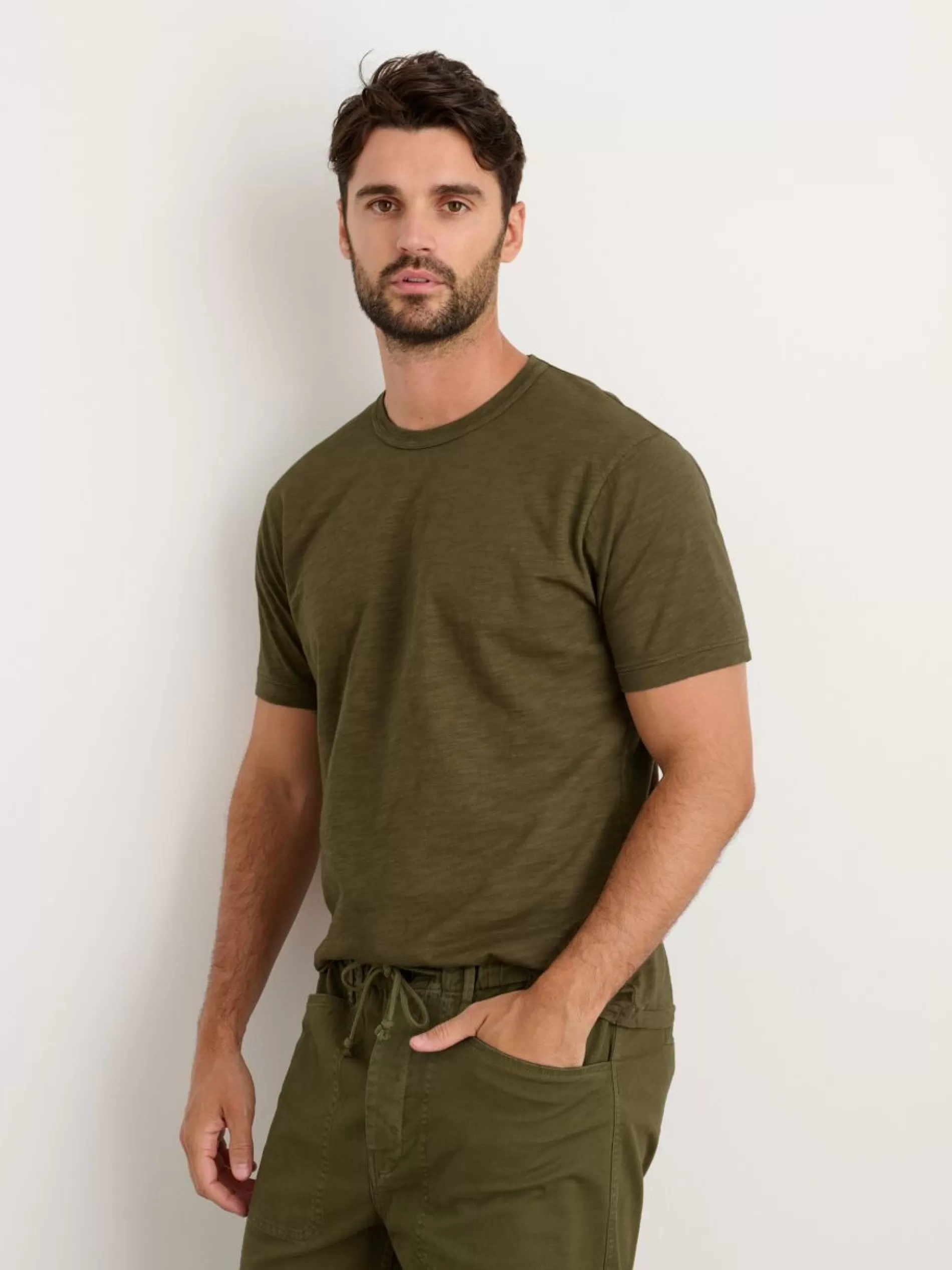 Alex Mill Standard T Shirt In Slub Cotton Dark Spruce New