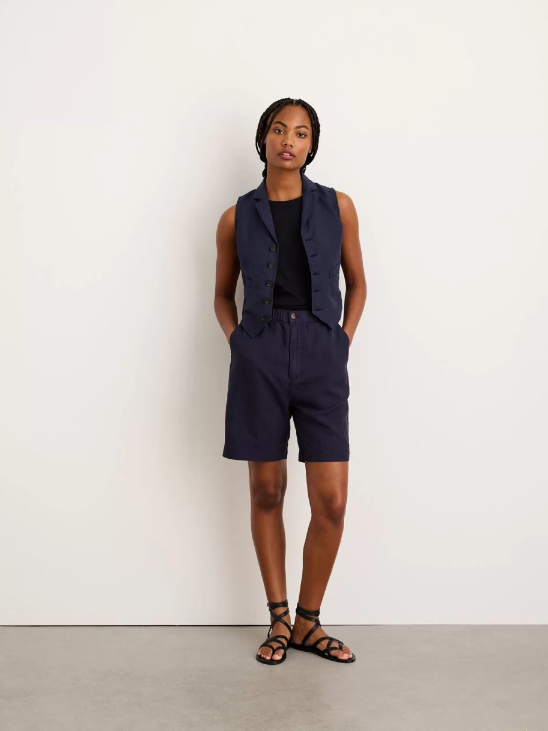 Alex Mill Suit(Ish) Pull On Shorts Dark Navy Shop